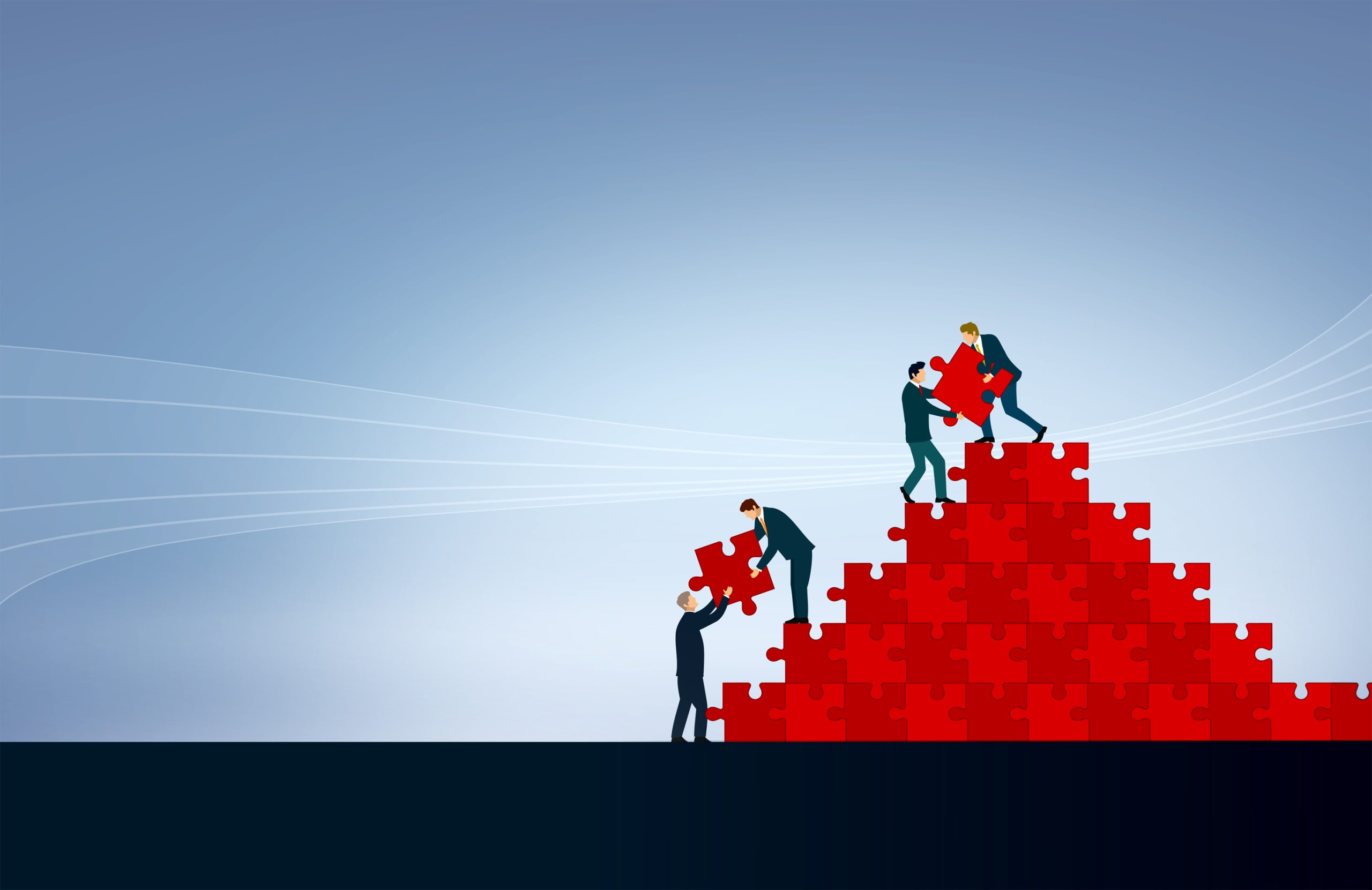 Teamwork - Team Building Jigsaw - With Copyspace